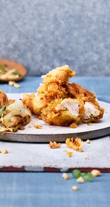 Tempura di petto di pollo marinato con zenzero e lime